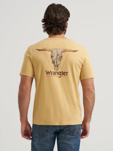 WRANGLER CURRY HEATHER SKULL PRINT - MENS TEE  - 112380268