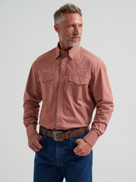 WRANGLER GEORGE STRAIT RUST TRAUBADOUR - MENS SHIRT  - 112381951