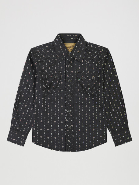 WRANGLER RETRO BLACK PRINT - KIDS BOYS SHIRT - 112381884