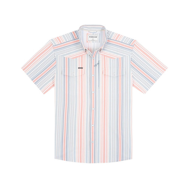 PONCHO  TAN/RED/BLUE STRIPE - MENS SHIRT  - THE HOME SWEET HOME