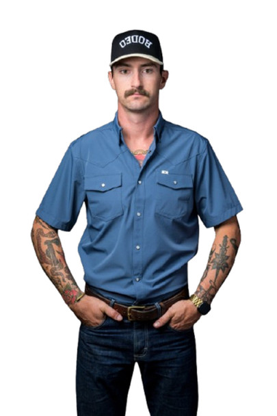 FERREL PEARL SNAP BLUE - MENS SHIRT  - FSS1002330
