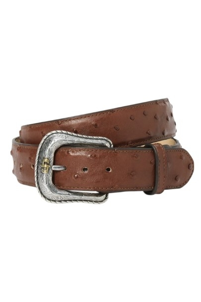 STETSON KANGO COGNAC OSTRICH - ACCESSORIES BELT MEN - 9916500-989
