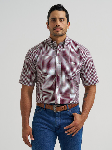 WRANGLER RELAXED FIT CLASSIC RED PRINT - MENS SHIRT  - 112381628
