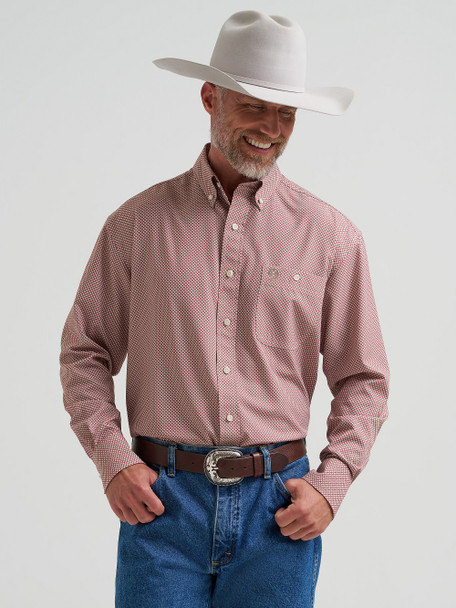 WRANGLER GEORGE STRAIGHT RUST PRINT - MENS SHIRT  - 112381955