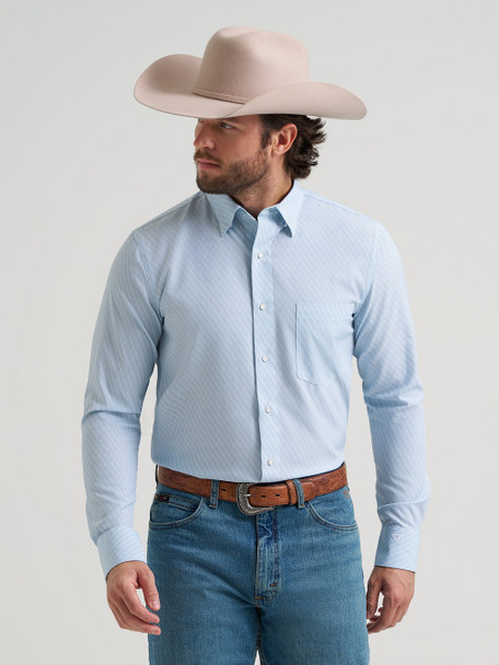 WRANGLER CODY JOHNSON AQUA HEX PRINT - MENS SHIRT  - 112381621