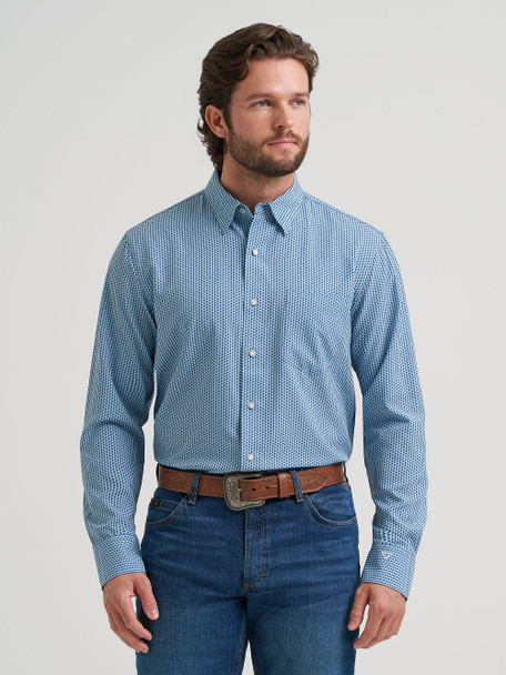 WRANGLER CODY JOHNSON BLUE PRINT - MENS SHIRT  - 112381622