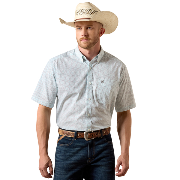 ARIAT WF WELSH CLASSIC FIT WHITE GEO - MENS SHIRT  - 10073700