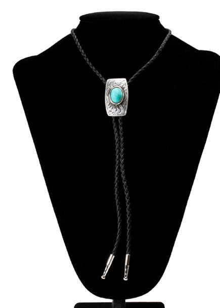 DOUBLE S BOLO TIE SCROLL TURQUOISE - ACCESSORIES OTHER  - 22416