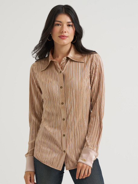 WRANGLER LAINEY WILSON SNAP ROSE GOLD - LADIES SHIRT  - 112382814