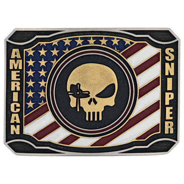 ATTITUDE BY MONTANA SILVERSMITHS CHRIS KYLE PATRIOTIC DUTY FLAG - ACC BUCKLE  - A905CK