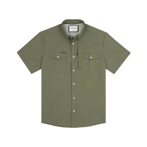 PONCHO  MOSS  PERFORMANCE NYLON - MENS SHIRT WESTERN SNAPS - THE SABINE