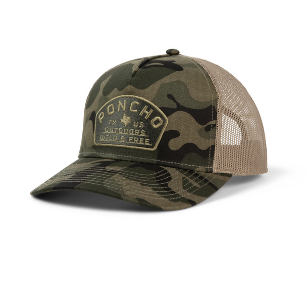 PONCHO  CAMON GREEN TAN MESH - HATS CAP  - CAMO WILD AND FREE