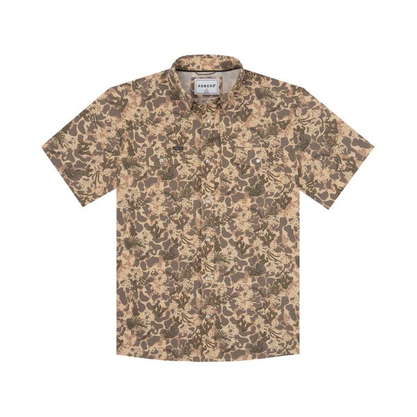PONCHO  CAMO PERFORMANCE NYLON SNAP - MENS SHIRT WESTERN SNAPS - THE ABILENE