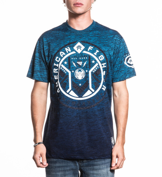 AMERICAN FIGHTER ANTIGO NEON BLUE NAVY - MENS TEE  - FM16598