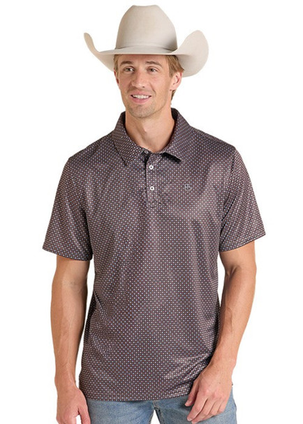 ROCK & ROLL BROWN MEDALLION POLO - MENS POLO  - TM51T09507