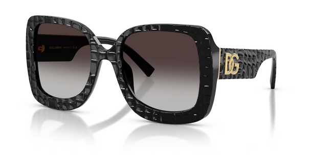 DOLCE & GABBANA SQUARE BLACK TEXTURE COCCO - SUNGLASS DOLCE & GABBANA  - 451332888G