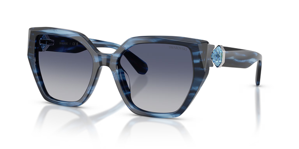 SWAROVSKI STRIPED BLUE W/ GRADIENT BLUE - SUNGLASS SWAROVSKI  - 6044U10904L