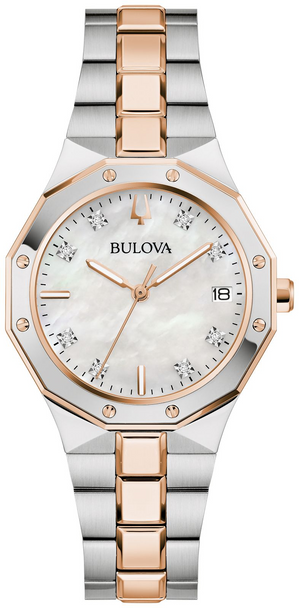 BULOVA PRESTIGE ROSE GOLD SILVER - ACCESSORIES WATCH BULOVA - 98P235