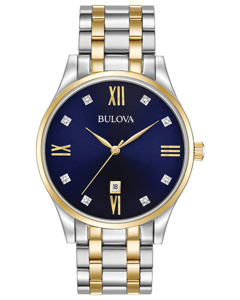 BULOVA CLASSIC DIAMOND BLUE GOLD - ACCESSORIES WATCH BULOVA - 98D130