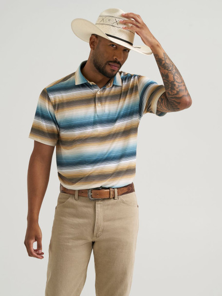 WRANGLER ATX PERFORMANCE BLUE SRIPE - MENS POLO  - 112375266