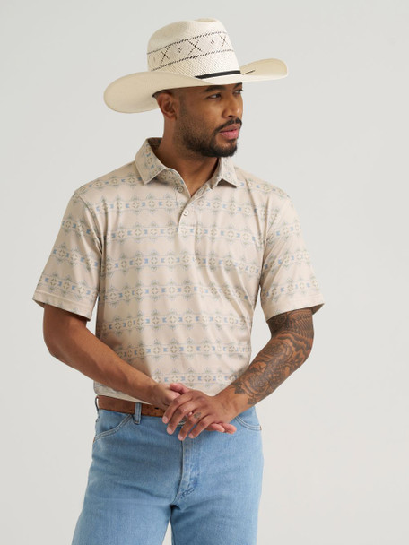WRANGLER ATG X PERFORM CHECOTAH PELICAN - MENS POLO  - 112375279