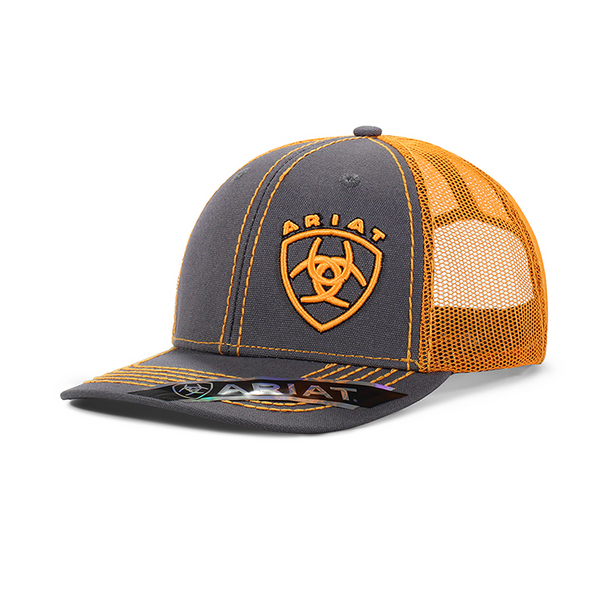 ARIAT GREY WITH ORANGE ACCENTS - HATS CAP  - 1595126