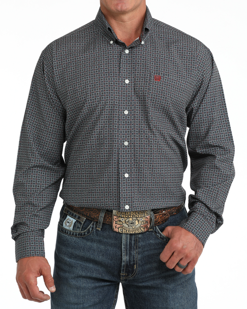 CINCH BLUE ARENAFLEX GEOMETRIC - MENS SHIRT  - MTW1106137