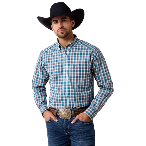 ARIAT PRO WALTER LYON BLUE PLAID - MENS SHIRT  - 10079359