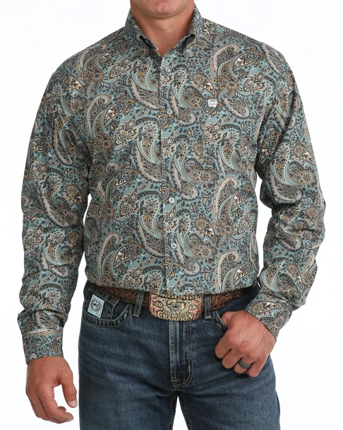 CINCH BLUE PAISLEY PRINT - MENS SHIRT  - MTW1106134
