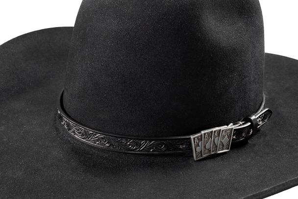 3-D BELT BLACK EMBOSSED ACE HAT BAND - ACCESSORIES OTHER  - D740003801