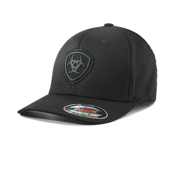 ARIAT FLEXFIT BLACK SHIELD LOGO - HATS CAP  - 1512401