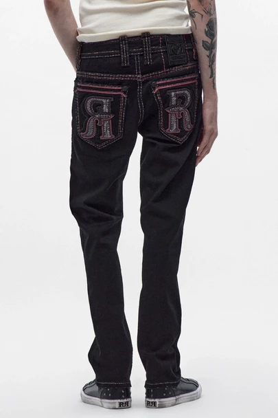 ROCK REVIVAL HARLAN J204 STRAIGHT BLACK - MENS JEANS  - RP5723J204R