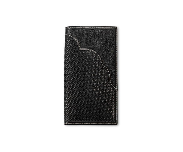 3-D BELT BASKET WEAVE OVERLAY BLACK - ACCESSORIES WALLET  - D250019101