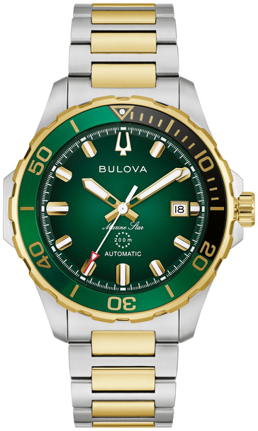 BULOVA MARINE STAR SILVER/GOLD GREEN - ACCESSORIES WATCH BULOVA - 98B467