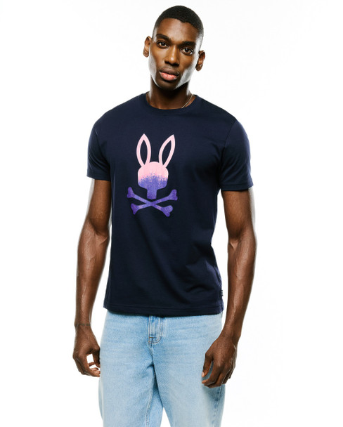 PSYCHO BUNNY RAYMOND GRAPHIC BARITONE BLUE - MENS TEE  - MT0200389-423