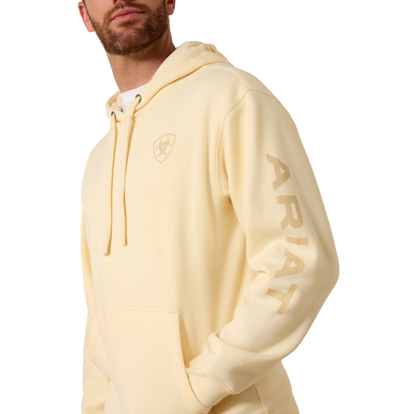 ARIAT LOGO HOODIE VANILLA CUSTARD - MENS HOODIE  - 10081901