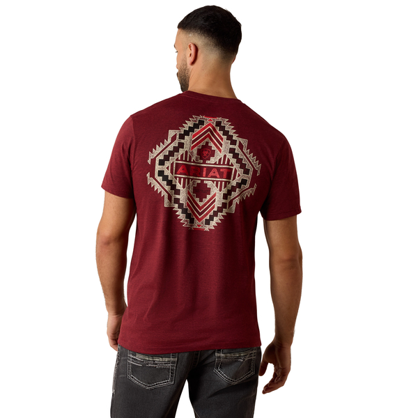 ARIAT SOUTHWEST STAMPER CRIMSON - MENS TEE  - 10079657