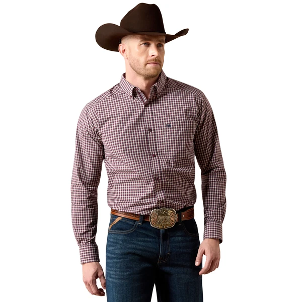 ARIAT PRO JARVIS BLUE NIGHT PLAID - MENS SHIRT  - 10079532
