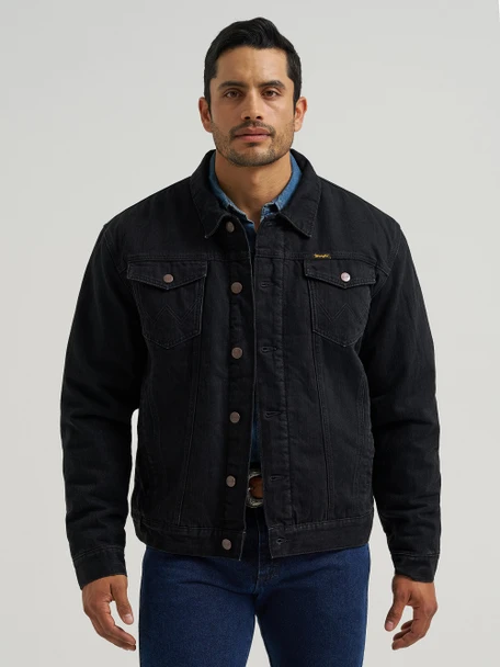 WRANGLER DENIM SHERPA LINED CAVIER - MENS JACKET  - 112381903