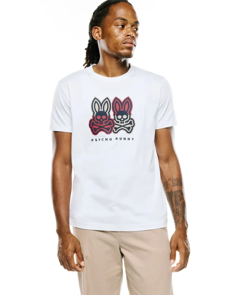 PSYCHO BUNNY LEDGER WHITE - MENS TEE  - MT0200408-001