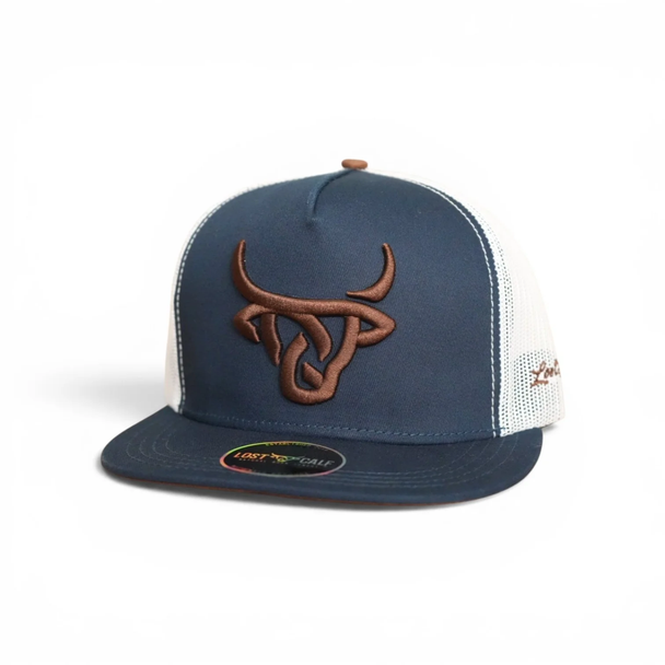 LOST CALF 3D LOGO NAVY WHITE MESH - HATS CAP  - ALPINE FLAT