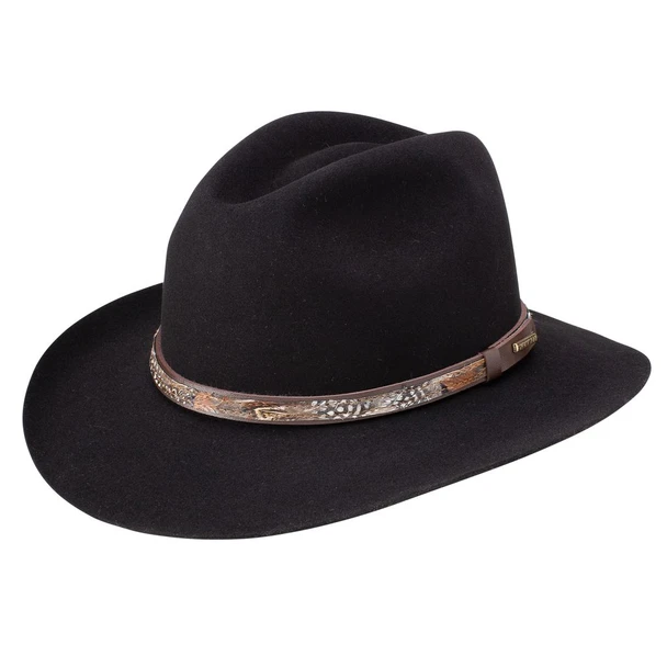 STETSON JACKSON WOOL CRUSHABLE BLACK - HATS WOOLS  - OWJKSN-217107