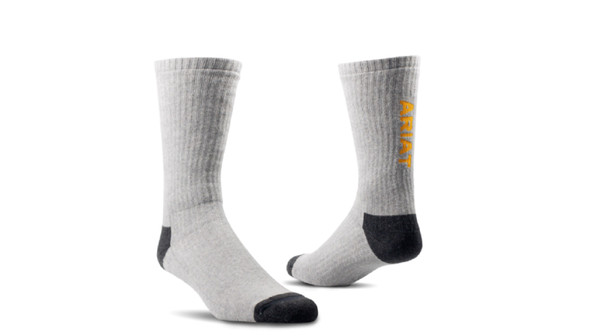 ARIAT RINGSPUN COTTON CREW GREY 3PK - ACCESSORIES SOCKS  - 10084742AR2239-030