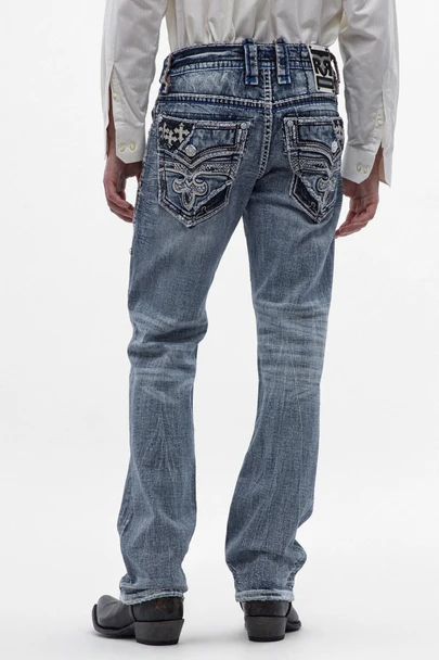 ROCK REVIVAL JETT BOOTCUT LIGHT BLUE - MENS JEANS  - RP5802J201R