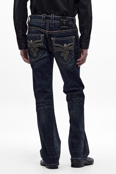 ROCK REVIVAL WES BOOTCUT VINTAGE BLUE - MENS JEANS  - RP5811B205R
