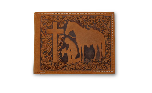 NOCONA BIFOLD COWBOY PRAYER BROWN - ACCESSORIES WALLET  - N500053644