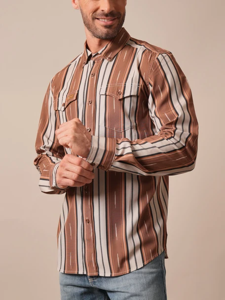 KIMES RANCH ZACH TOP HICKORY BROWN - MENS SHIRT  - MDS0000053-BN001