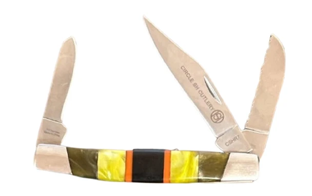 CIRCLE SH CUTLERY 3 BLADES FOLDING KNIFE 4" - ACC KNIVES  - CSHR7