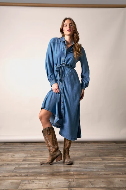 KIMES RANCH CHANNY INDIGO DENIM DRESS - LADIES DRE   - WSK0000020-BL018