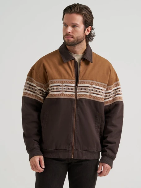 WRANGLER CHECOTAH BOMBER BROWN - MENS JACKET  - 112381935